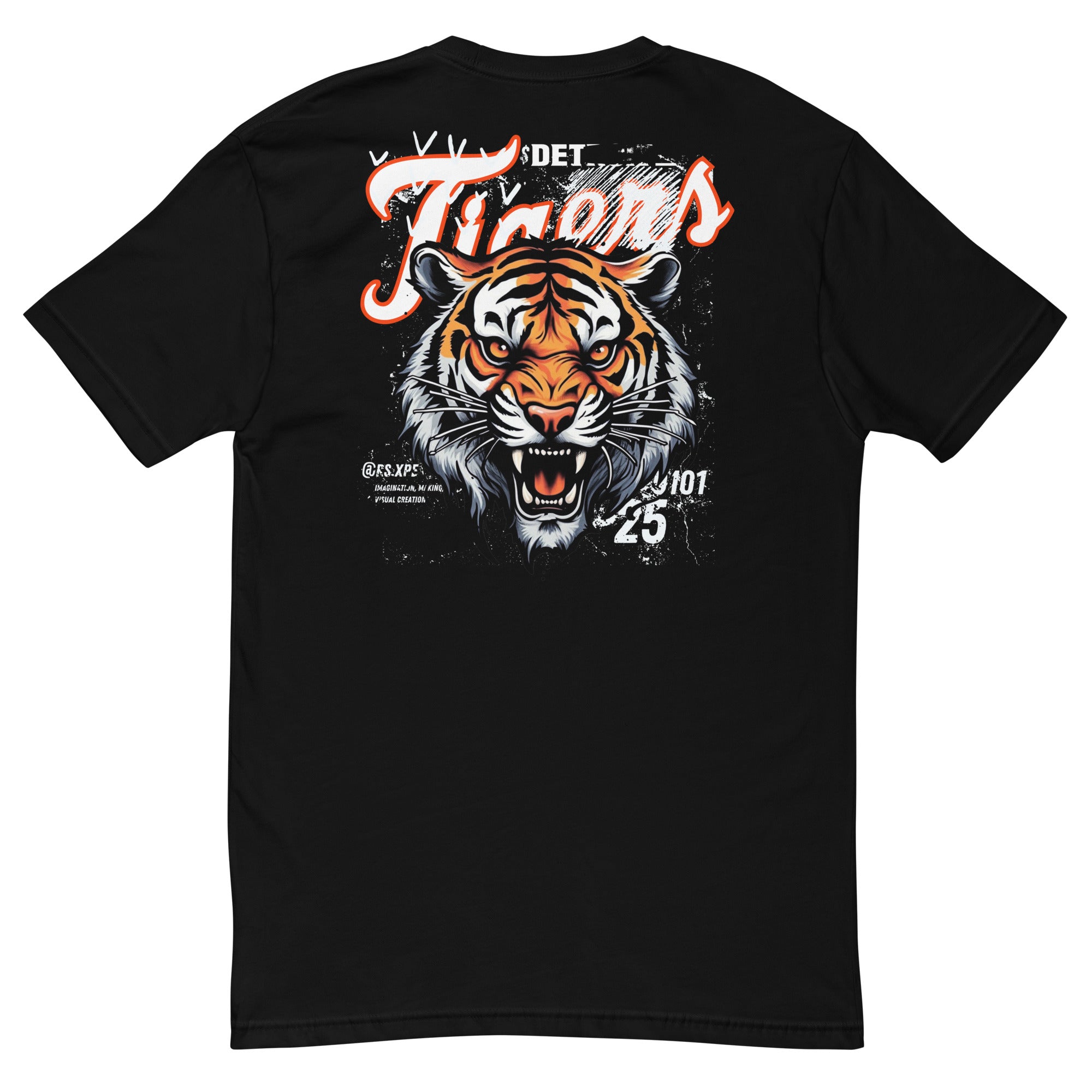 tigerページ mens-fitted-t-shirt-black-back